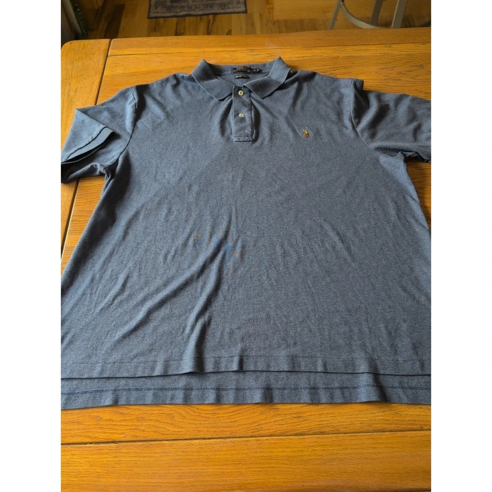 Polo Ralph Lauren Navy  Polo Shirt Men's 2XB Lightweight Puma Cotton Read